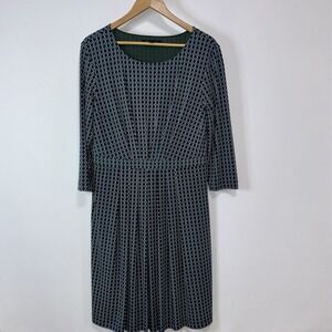 Brooks Brothers Geometric Print Dress Green Blue Women's Size Large